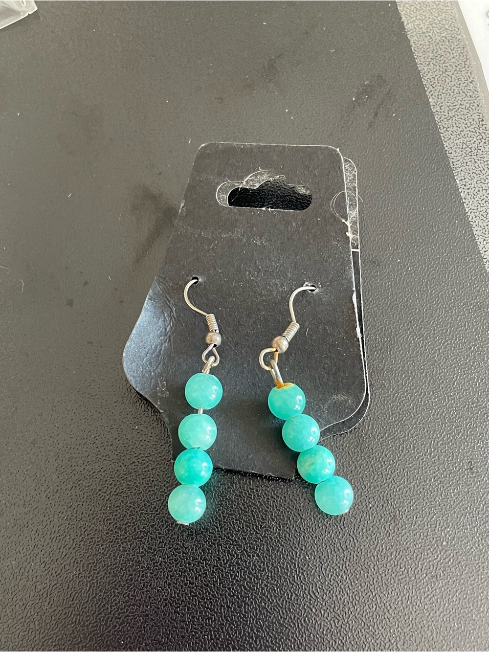 Handmade Turquoise Beaded Drop Earrings